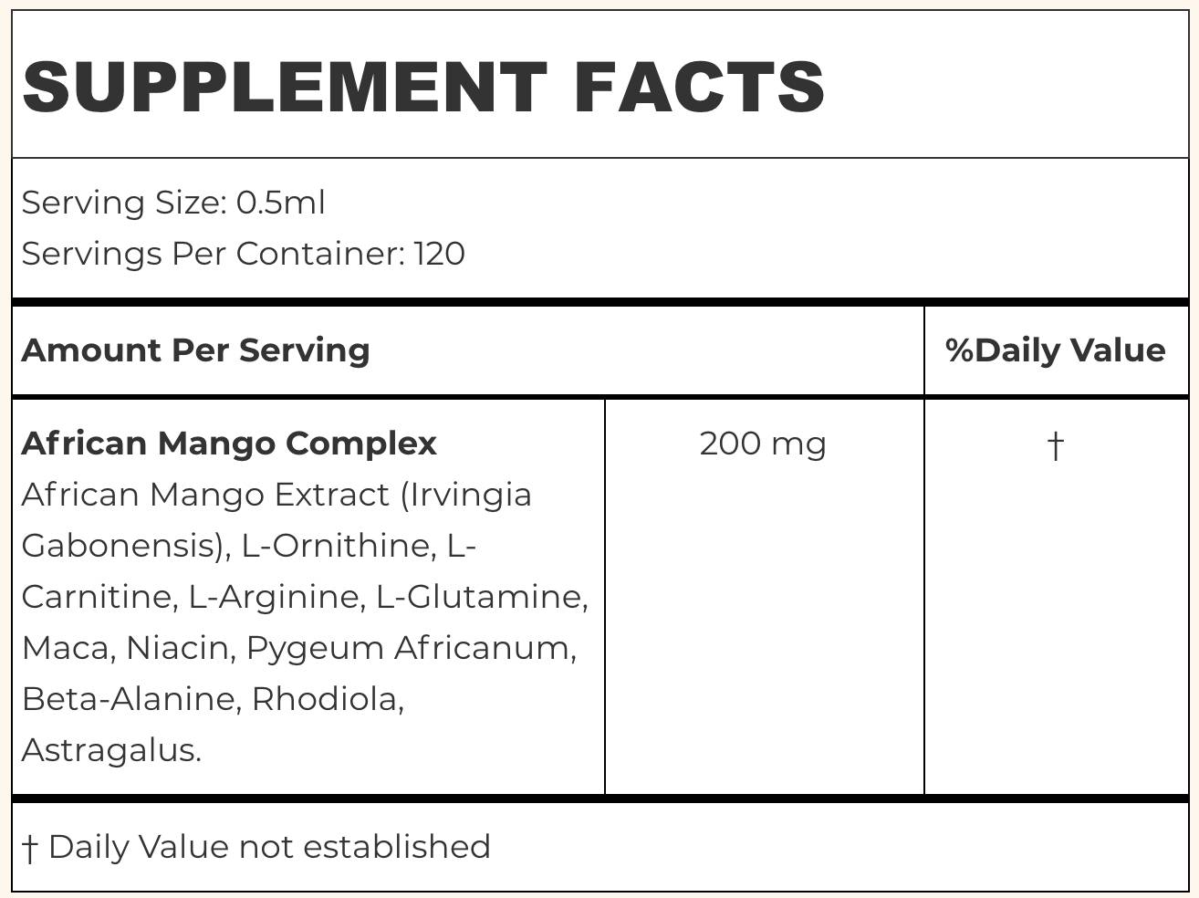 VivaSlim Supplement Facts